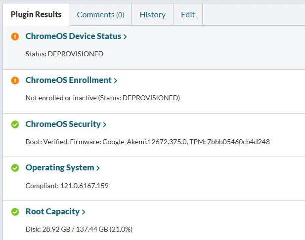 ChromeOS alerts in the Watchman Monitoring Dashboard